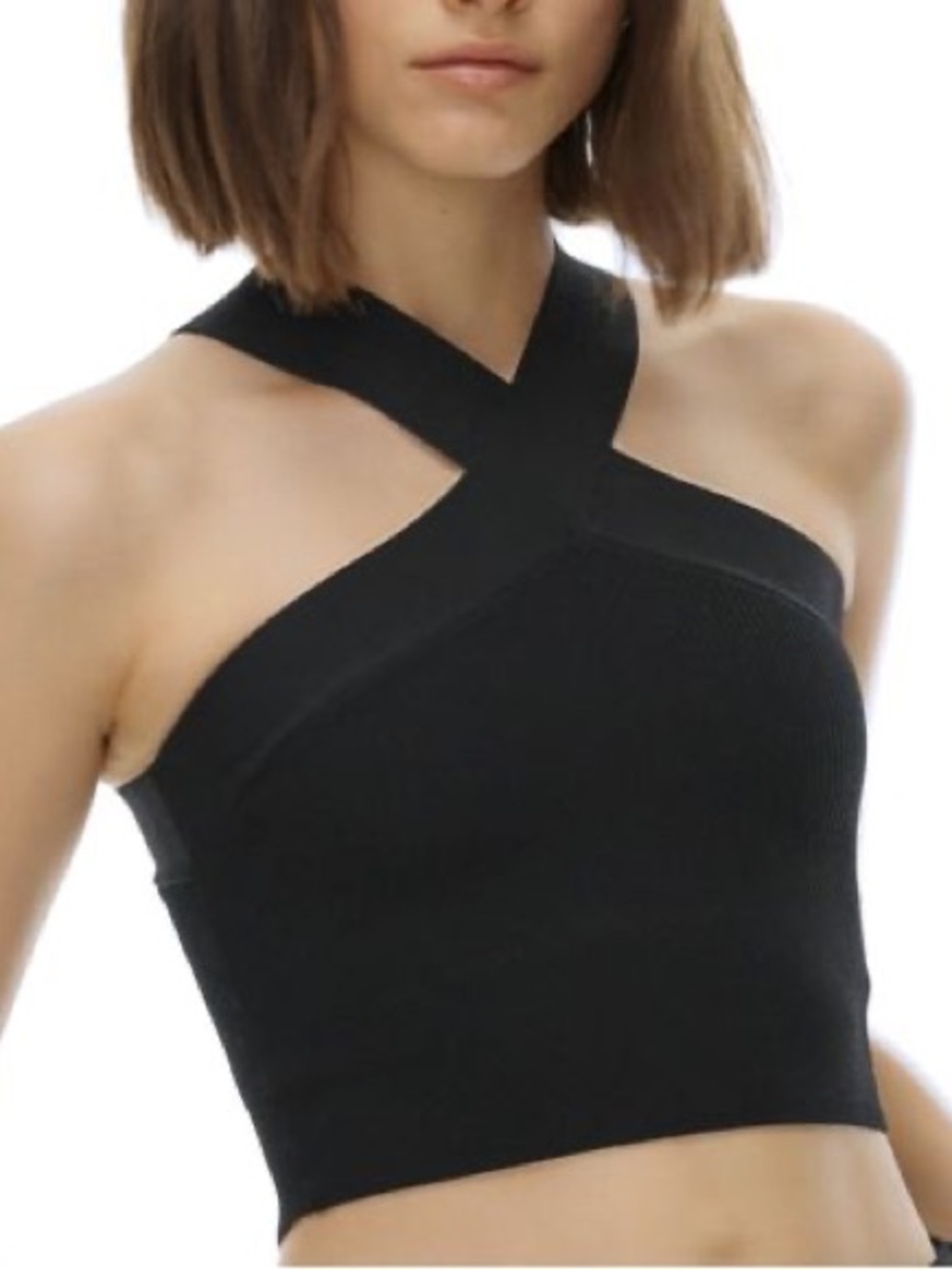 Aritzia Babaton Sculpt Knit Criss Cross Cropped Tank